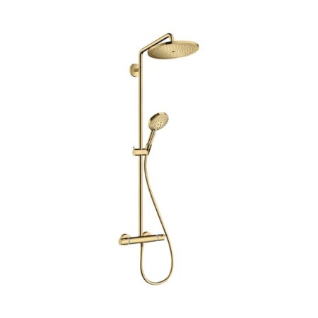 Hansgrohe Croma Select S Zestaw prysznicowy termostatyczny natynkowy z deszczownicą złoty optyczny polerowany 26891990