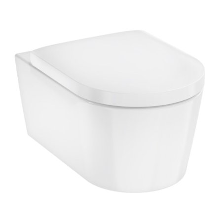 Hansgrohe EluPura S Zestaw Toaleta WC bez kołnierza AquaFall Flush + deska wolnoopadająca biały połysk z powłoką SmartClean 61119450