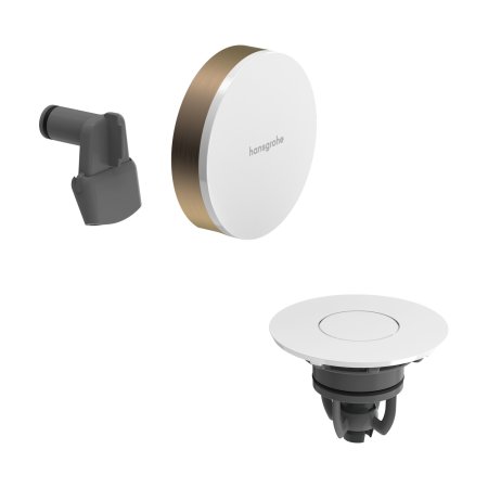 Hansgrohe Exafill Element zewnętrzny do syfonu wannowego z napełnianiem przez przelew biały / złoty 58119140