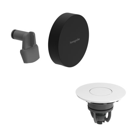 Hansgrohe Exafill Element zewnętrzny do syfonu wannowego z napełnianiem przez przelew czarny matowy / biały 58119670