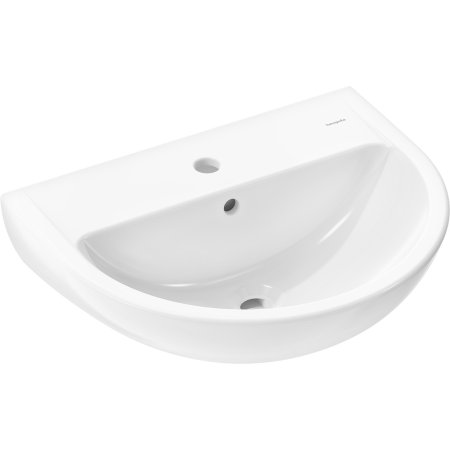 Hansgrohe GladeLake S Umywalka wisząca 55 x 45 cm z otworem na baterię z przelewem Biały 60101450