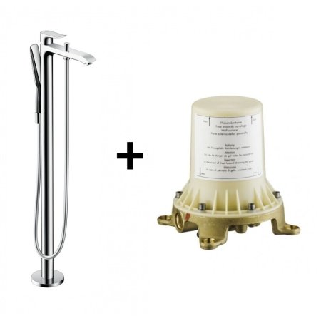Hansgrohe Metris Bateria wannowa wolnostojąca z zestawem podstawowym chrom 31471000+10452180