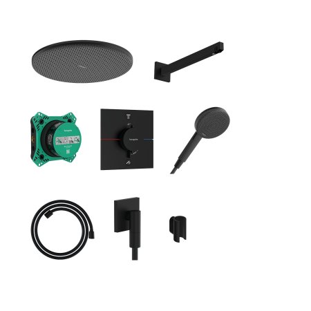 Hansgrohe Raindance Alive S Zestaw prysznicowy 300 1jet z baterią termostatyczną i iBox universal 2 podtynkowy Czarny Matowy 24630670