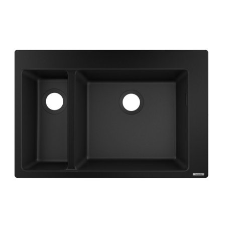 Hansgrohe S51 Zlewozmywak kompozytowy półtorakomorowy 77x51 cm grafitowa czerń 43315170