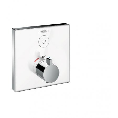 Hansgrohe ShowerSelect Glass Bateria prysznicowa podtynkowa z termostatem chrom/biały 15737400