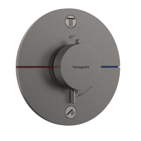 Hansgrohe ShowerSelect Comfort S Bateria wannowo-prysznicowa podtynkowa termostatyczna czarny chrom szczotkowany 15554340