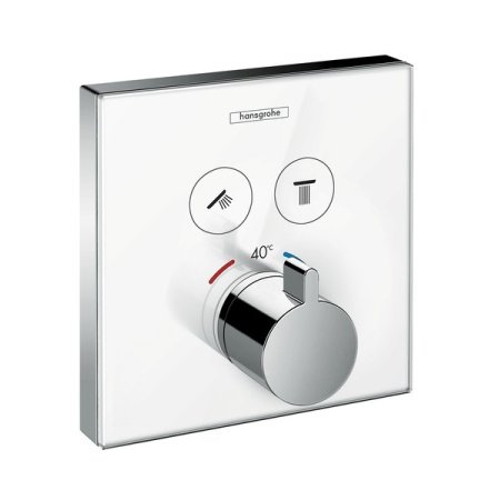 Hansgrohe ShowerSelect Glass Bateria wannowo-prysznicowa podtynkowa z termostatem biała/chrom 15738400