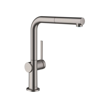 Hansgrohe Talis M54 Bateria kuchenna podokienna z wyciąganą wylewką czarny chrom szczotkowany 72809340