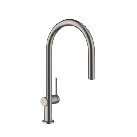 Hansgrohe Talis M54 Bateria kuchenna wysoka podokienna z wyciąganą wylewką czarny chrom szczotkowany 72801340