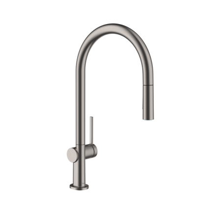 Hansgrohe Talis M54 Bateria kuchenna wysoka z wyciąganą wylewką czarny chrom szczotkowany 72800340