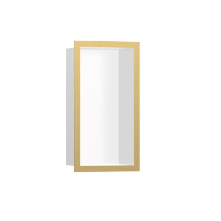 Hansgrohe XtraStoris Individual Wnęka ścienna biały mat z ozdobną ramą 30 x 15 x 10 cm złoty optyczny polerowany 56096990