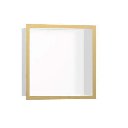 Hansgrohe XtraStoris Individual Wnęka ścienna biały mat z ozdobną ramą 30 x 30 x 10 cm złoty optyczny polerowany 56099990