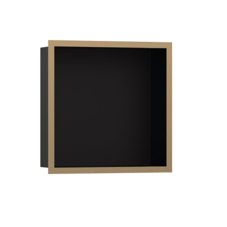 Hansgrohe XtraStoris Individual Wnęka ścienna czarny mat z ozdobną ramą 30 x 30 x 10 cm brąz szczotkowany 56098140