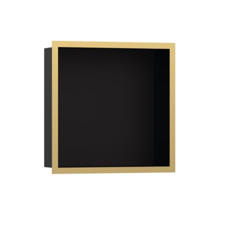 Hansgrohe XtraStoris Individual Wnęka ścienna czarny mat z ozdobną ramą 30 x 30 x 10 cm złoty optyczny polerowany 56098990