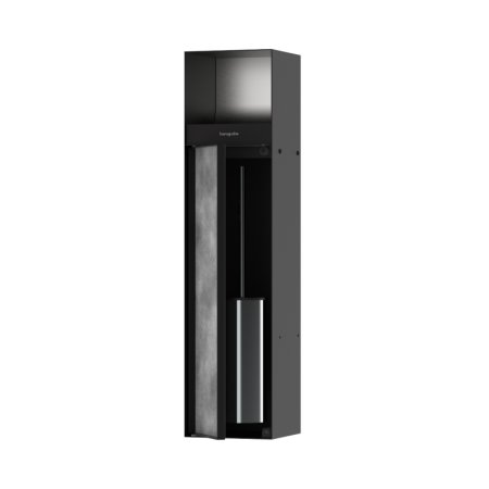 Hansgrohe XtraStoris Rock Wnęka ścienna na papier toaletowy z pojemnikiem na szczotkę toaletową i drzwiczkami do wyłożenia płytkami czarny mat 56062670