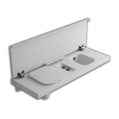 Hatria G-Full Wielofunkcyjna ławka wisząca z toaletą WC i bidetem 141,5x50 cm lewa, biała YXH1