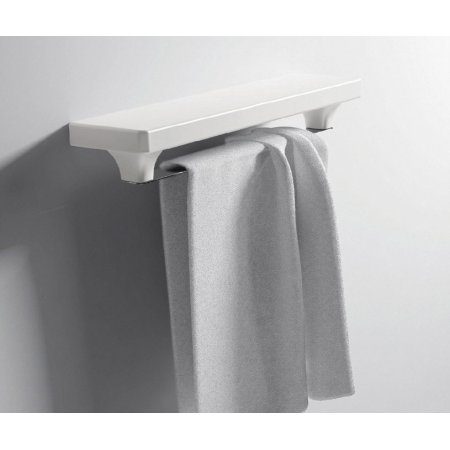 Hidra Piano Półka na ręczniki z wieszakiem 55x15x8,5 cm, biała PI03