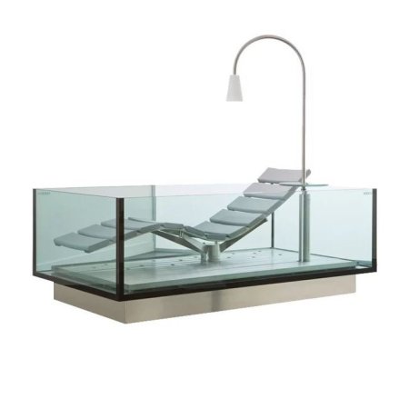 Hoesch Water Lounge Wanna prostokątna 200x120 cm z leżanką, szklana/stalowa 3690