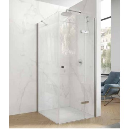 Huppe Aura Pure Drzwi uchylne 70-120x120-200 cm na wymiar lewe profile srebrny połysk szkło przezroczyste z powłoką Anti-Plaque AP0180069322