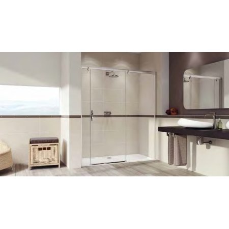 Huppe Aura Elegance 4-kąt Drzwi suwane ze stałym segmentem i częścią boczną 180x200 cm profile białe szkło przezroczyste 401906.055.321