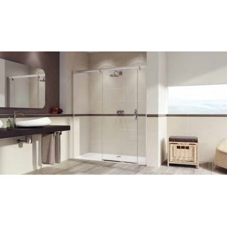 Huppe Aura Elegance 4-kąt Drzwi suwane ze stałym segmentem i częścią boczną 180x200 cm z funkcją soft open/soft close profile srebrne matowe szkło sand plus Anti-Plaque 401806.087.316.730