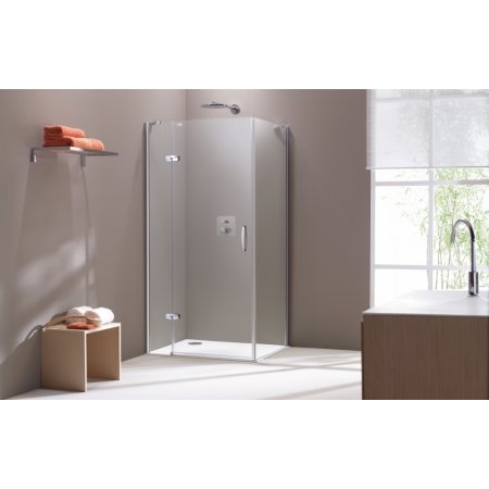 Huppe Aura Elegance 4-kąt Ścianka boczna SW 90x190 cm profile srebrne matowe, szkło przezroczyste Anti-Plaque 400604.087.322