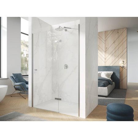 Huppe Aura Pure Drzwi uchylne 100x197 cm prawe profile srebrny połysk szkło przezroczyste z powłoką Anti-Plaque AP0104069322