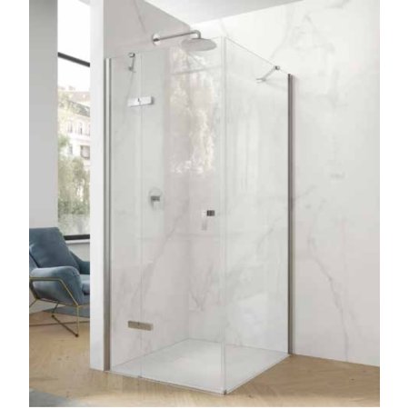 Huppe Aura Pure Drzwi uchylne 70-120x120-200 cm na wymiar lewe profile srebrny połysk szkło przezroczyste z powłoką Anti-Plaque AP0080069322