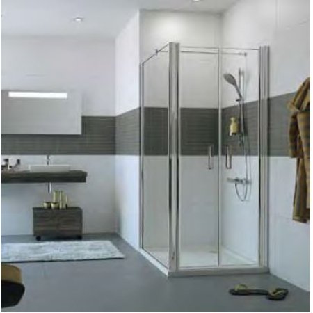 Huppe Classics 2 4-kąt Drzwi wahadłowe do ścianki bocznej 50-160x140-200 cm wykonanie na wymiar profile srebrne matowe szkło privatima Anti-Plaque C23880087375