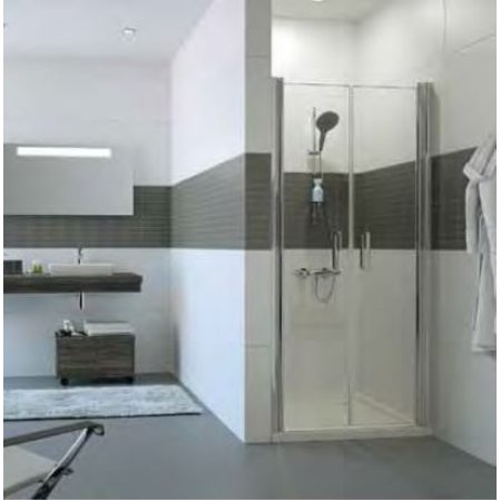 Huppe Classics 2 4-kąt Drzwi wahadłowe do wnęki 88x200 cm profile srebrne matowe szkło privatima Anti-Plaque C23711087375