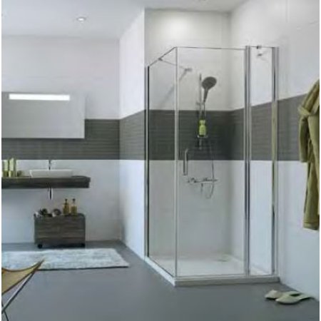 Huppe Classics 2 4-kąt Ścianka boczna do drzwi skrzydłowych 20-120x50-200 cm wykonanie na wymiar profile srebrne matowe szkło privatima C23680087373