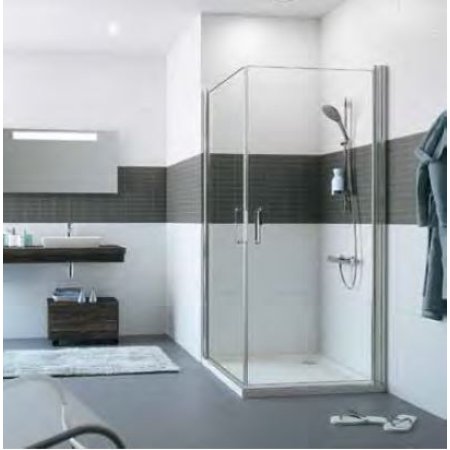 Huppe Classics 2 4-kąt Wejście narożnikowe drzwi skrzydłowe 90x90x200 cm profile białe szkło przezroczyste Anti-Plaque C23305055322