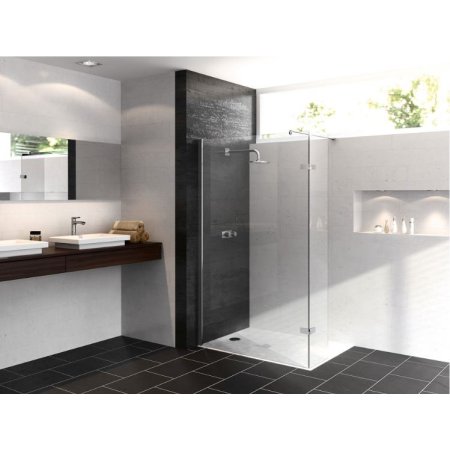 Huppe Pure Elegance Kabina prysznicowa walk-in 80x200 cm prawa profile srebrny połysk szkło przezroczyste z powłoką Anti-Plaque 4T1402092322