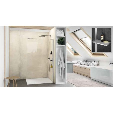 Huppe Select+ SW 160 Ścianka boczna wolnostojąca Walk-in 8 mm o wysokości 200 cm profile czarne Black Edition szkło przezroczyste SL0307.123.321