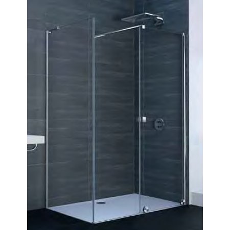 Huppe Xtensa Pure częściowo w ramie 4-kąt Ścianka boczna do Walk-In drzwi przesuwnych 1-częściowych 80x200 cm profile srebrny połysk szkło brązowe Anti-Plaque XT0306.069.378