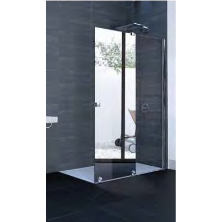 Huppe Xtensa Pure Walk-in częściowo w ramie 4-kąt Drzwi prysznicowe przesuwne 1-częściowe ze stałym segmentem 100-180x190-200 cm prawe mocowanie wykonanie na wymiar profile srebrny połysk szkło lustrzane XT0280.069.380