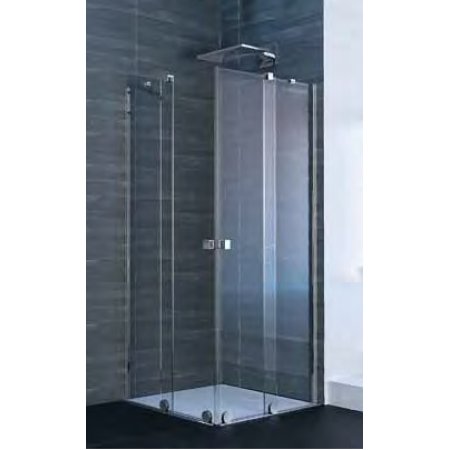 Xtensa Pure 4-kąt Wejście narożnikowe Drzwi prysznicowe przesuwne 2-częściowe (1/2) 75,1-80x200 cm prawe mocowanie profile srebrny połysk szkło przezroczyste Anti-Plaque XT1402.069.322