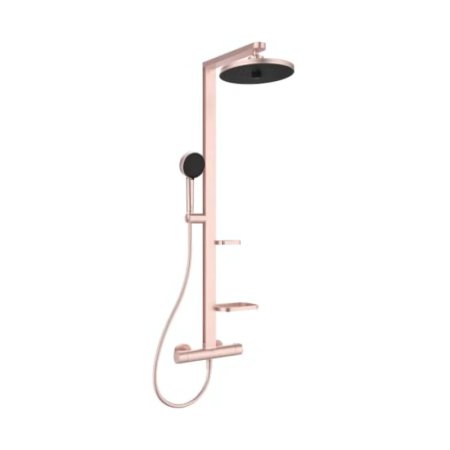 Ideal Standard Alu+ Zestaw prysznicowy termostatyczny natynkowy z deszczownicą metaliczny róż BD583RO 