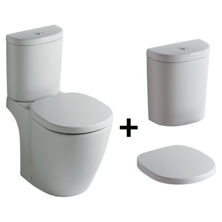 Ideal Standard Connect Kompakt WC ze zbiornikiem i deską wolnoopadającą, biały E803601+E786101+E712701