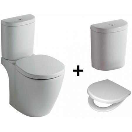 Ideal Standard Connect Kompakt WC ze zbiornikiem i deską wolnoopadającą, biały E803601+E785601+E712701