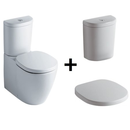 Ideal Standard Connect Kompakt WC ze zbiornikiem i deską wolnoopadającą, biały E803701+E785601+E712701