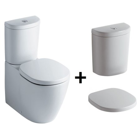 Ideal Standard Connect Kompakt WC ze zbiornikiem i deską wolnoopadającą, biały E803701+E786101+E712701