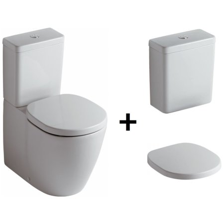 Ideal Standard Connect Kompakt WC ze zbiornikiem i deską wolnoopadającą, biały E803701+E797001+E712701
