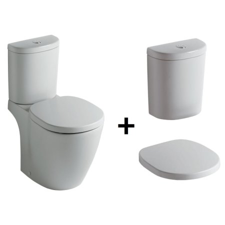 Ideal Standard Connect Kompakt WC ze zbiornikiem i deską zwykłą, biały E803601+E785601+E712801