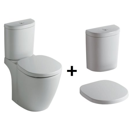Ideal Standard Connect Kompakt WC ze zbiornikiem i deską zwykłą, biały E803601+E786101+E712801
