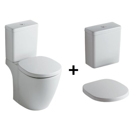 Ideal Standard Connect Kompakt WC ze zbiornikiem i deską zwykłą, biały E803601+E797001+E712801