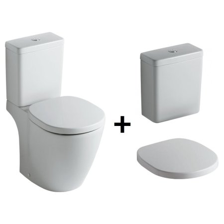 Ideal Standard Connect Kompakt WC ze zbiornikiem i deską zwykłą, biały E803601+E797101+E712801