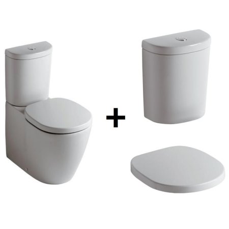 Ideal Standard Connect Kompakt WC ze zbiornikiem i deską zwykłą, biały E803701+E785601+E712801