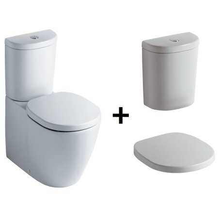 Ideal Standard Connect Kompakt WC ze zbiornikiem i deską zwykłą, biały E803701+E786101+E712801