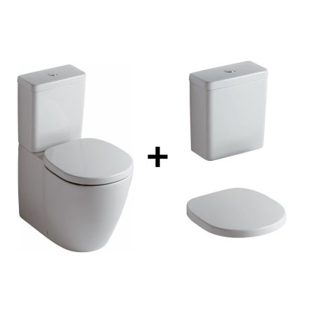 Ideal Standard Connect Kompakt WC ze zbiornikiem i deską zwykłą, biały E803701+E797001+E712801